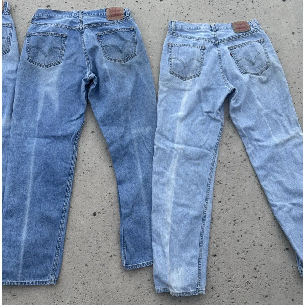 Lot of 4 LEVI'S Men's 550 Relex Fit Faded Blue Jeans Denim 36x36 Ok for Work